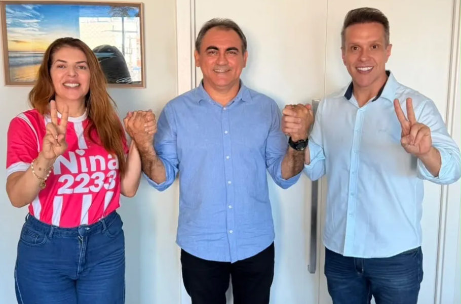 Ao lado de Nina, Eriko Jácome recebe apoio de Cosmo Mariz